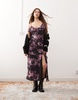 Miss Selfridge chiffon tie front ruffle maxi in multi print