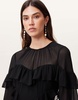 AllSaints Nat ruffle dress in black