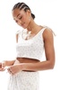 Brave Soul pajama set with floral print in white