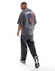 ADPT oversized t-shirt with statue back print in washed gray