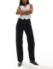 Bershka high rise wide leg jeans in gray wash