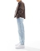 Bershka straight vintage jeans in light blue