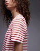 ARKET short sleeve t-shirt in pink and red stripes