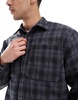 Bershka plaid washed shirt in gray