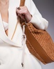 River Island suedette woven slouch bag in brown