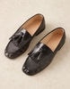 ASOS DESIGN penny loafers in black with fringing