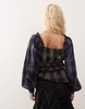 COLLUSION long sleeve top in spliced checks