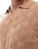 Brave Soul knit polo shirt in tan
