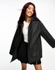 ASOS DESIGN rubberized rain coat in black