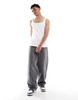 ASOS DESIGN muscle fit rib tank top with square neck in white