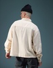 ASOS DESIGN boxy denim overshirt with chest embroidery in ecru