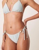 Abercrombie & Fitch Swim tie side bikini bottoms with bead detail in blue - part of a set