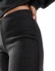 Bershka soft touch wide leg pants in dark gray - part of a set