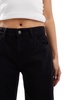 Bershka high rise wide leg jeans in black