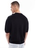 Bershka knit textured t-shirt in black