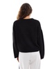 Monki round neck relaxed knit sweater in black