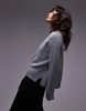 ARKET wool crew neck sweater in gray melange