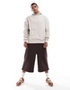 ASOS DESIGN premium heavyweight oversized hoodie in light gray beige