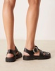 ASOS DESIGN Wide Fit Monarch chunky fisherman sandals in black