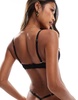 Ann Summers compassionate microfiber padded plunge bra with diamante detail in black