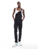ASOS DESIGN skinny fit denim overalls in black