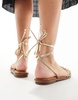 ALDO Seazen crochet lace up sandals in gold