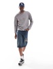 Another Influence seam detail loose fit long sleeve T-shirt in gray