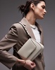 Mango patent shoulder bag in white