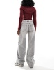 Bershka baggy straight leg jeans in washed gray