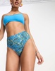 Monki high waisted floral bikini bottoms in blue floral - part of a set