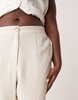 ASOS DESIGN Curve relaxed straight leg pants with linen in stone