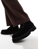 ASOS DESIGN lace up worker boots in black