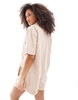 ASOS DESIGN pocket detail utility romper in stone
