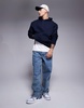 ASOS DESIGN premium heavyweight oversized hoodie in navy