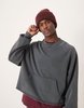 ASOS DESIGN oversized cropped sweatshirt with raw hem in charcoal