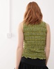 Amy Lynn Cher shirred top in green plaid