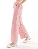ASOS DESIGN gingham pull on pants in red