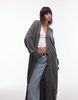 Topshop knit maxi cardigan in charcoal
