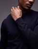 Mango knitted crew neck sweater in navy