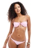 Bershka satin bikini bottoms in pink - part of a set