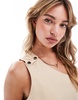 ASOS DESIGN one shoulder utility top in camel