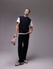 ARKET alpaca blend knitted crew neck vest in blue