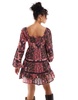 Miss Selfridge cotton lace insert tiered mini dress in patchwork floral