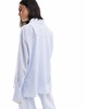 Bershka oversized shirt in light blue pinstripe - part of a set