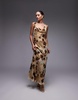 Topshop built up double layered cowl neck maxi dress in buttermilk floral