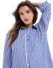 Miss Selfridge oversized shirt in navy