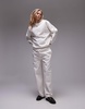 Topshop graphic Stockholm straight leg sweatpants in ecru - part of a set