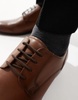 ASOS DESIGN lace-up derby shoes in tan leather