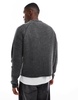 ASOS DESIGN knitted oversized cropped plated rib sweater in charcoal