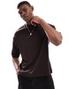 Bershka tonal back print boxy T-shirt in brown